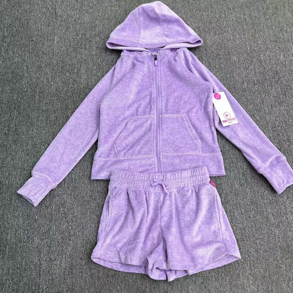 Lavender Hoodie and Shorts Set